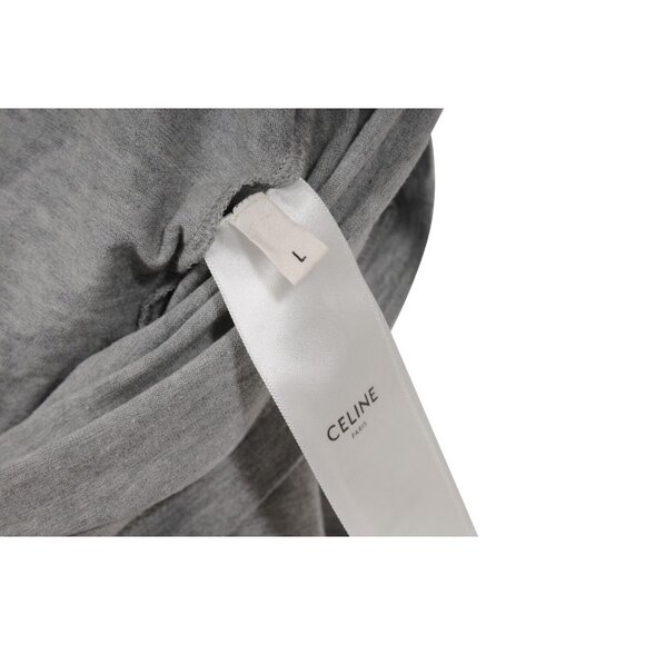 Celine Mens Tangram Logo T Shirt Size Large Gray Black Cotton Short Sleeve - Picture 5 of 6